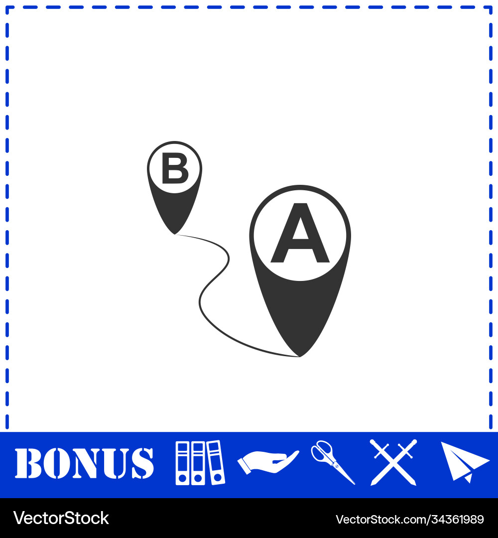 Gps icon flat Royalty Free Vector Image - VectorStock