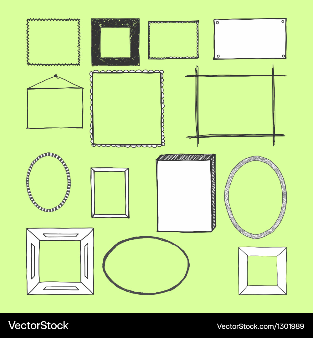 Hand drawn frames doodles isolated Royalty Free Vector Image