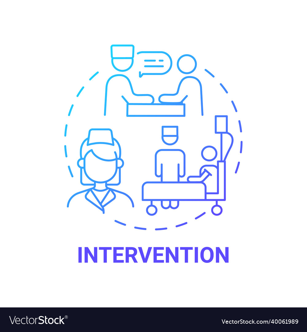 Intervention Blue Gradient Concept Icon Royalty Free Vector