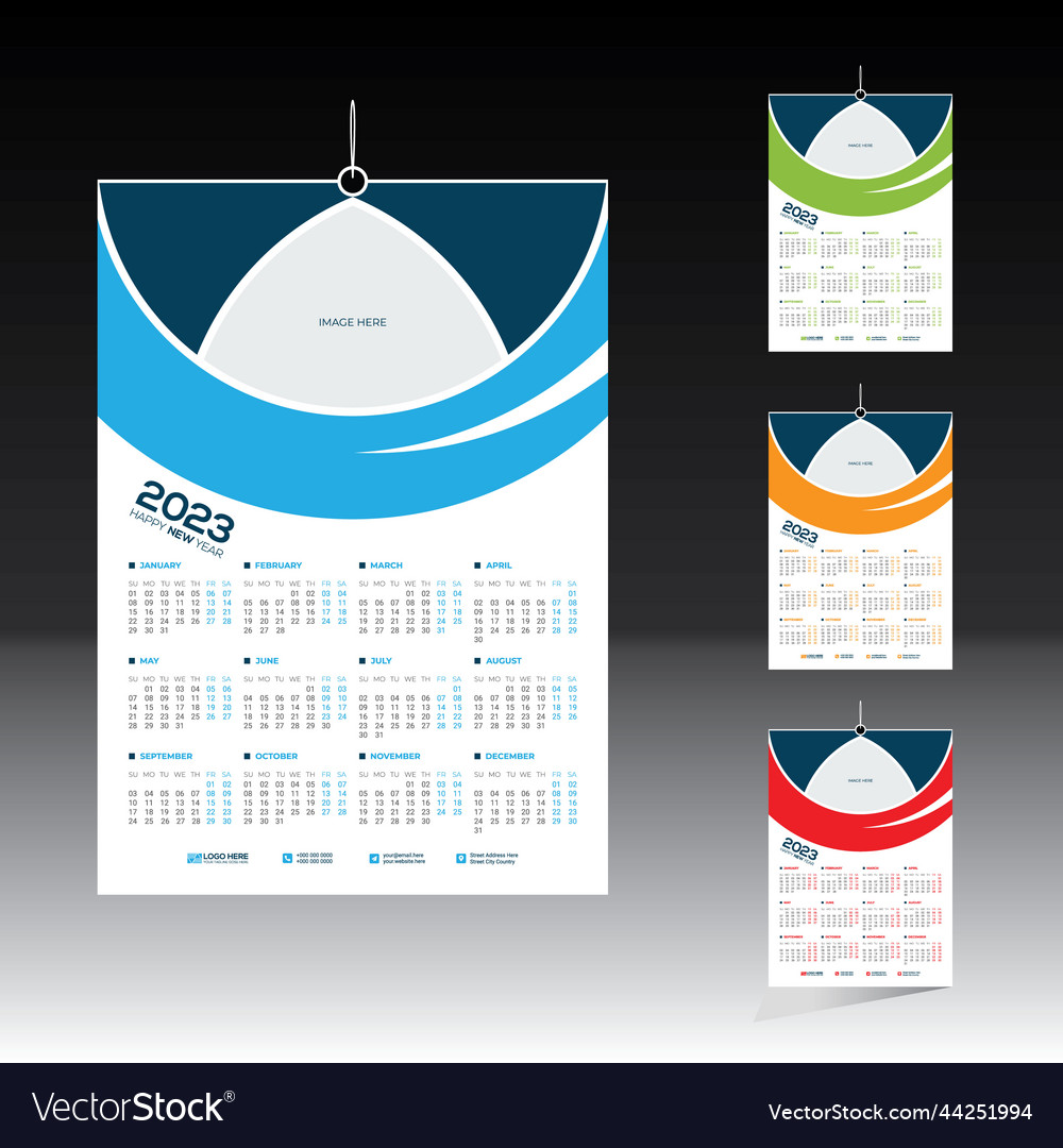 12 month 2022 wall calendar Royalty Free Vector Image