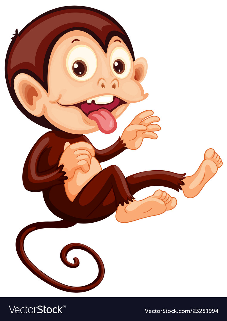 A playful monkey character