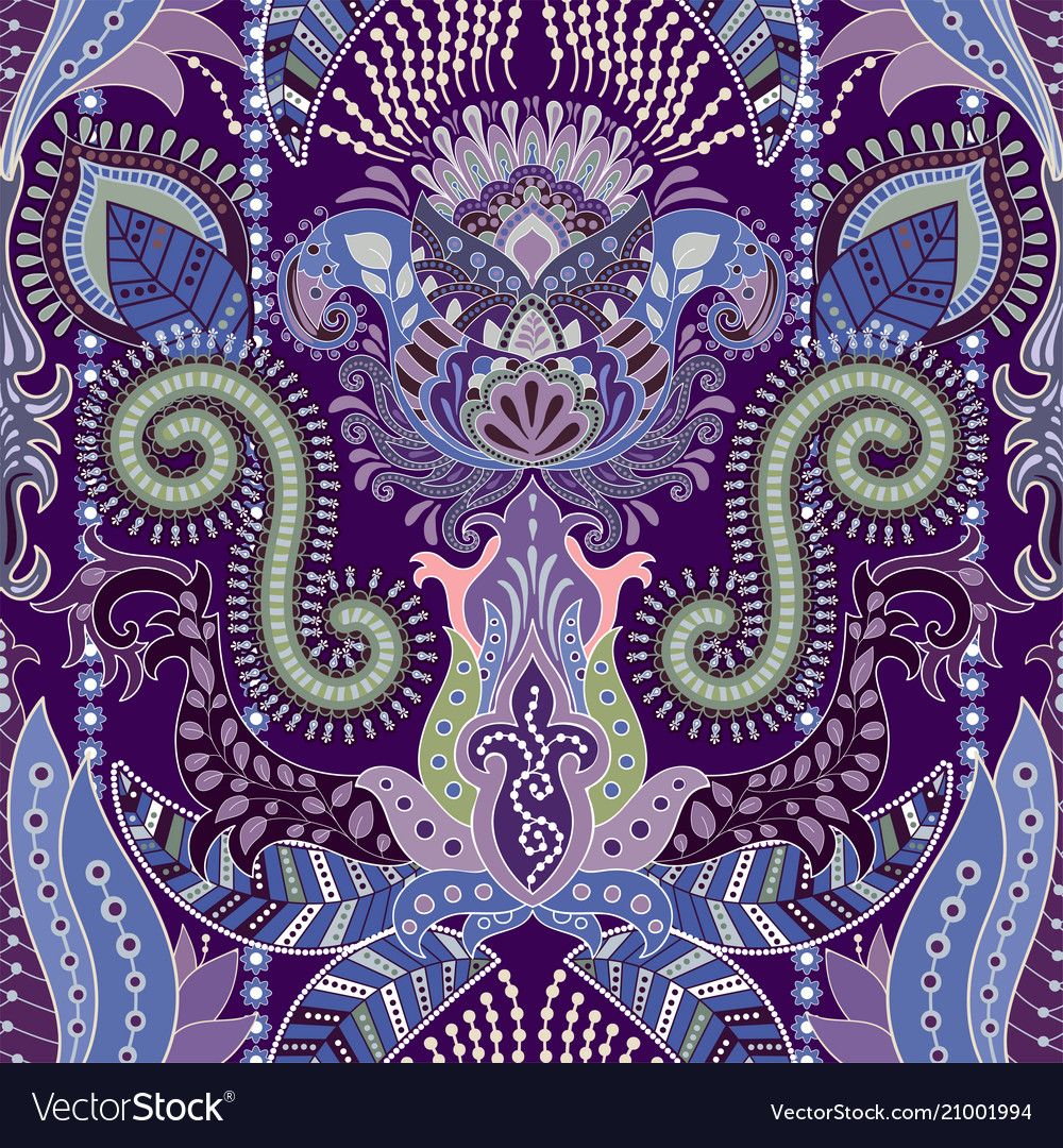 Colorful seamless paisley pattern decorative