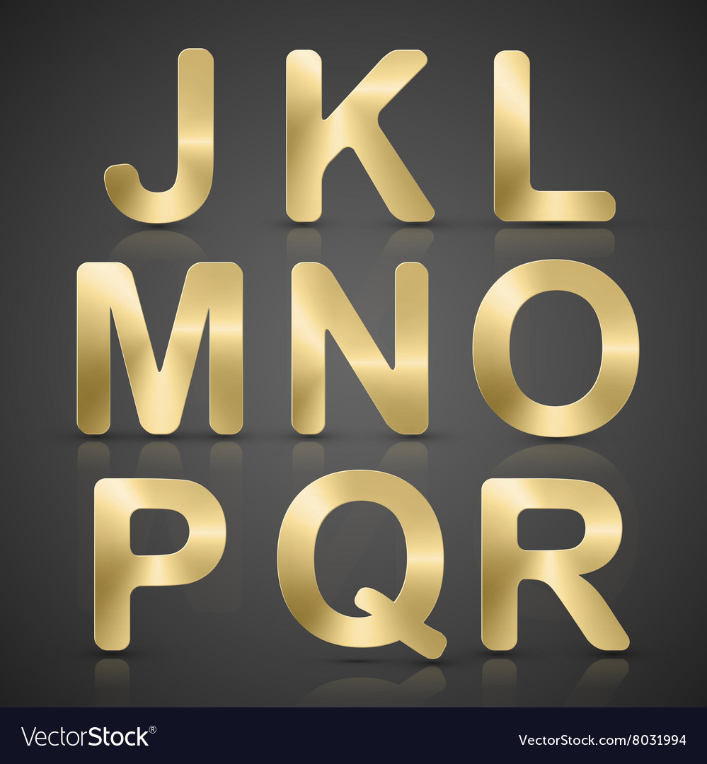 Gold alphabet set Royalty Free Vector Image - VectorStock