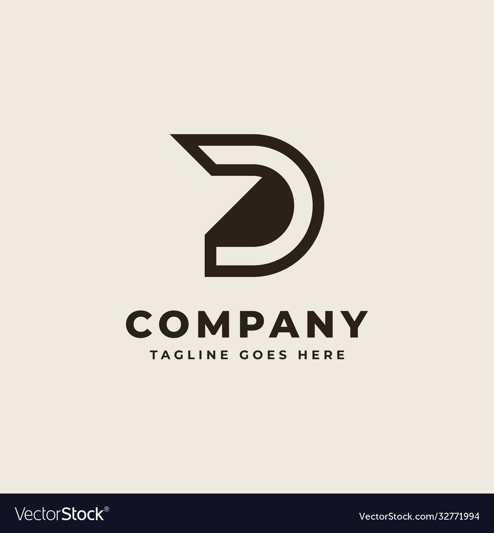 Initial d monogram logo design Royalty Free Vector Image