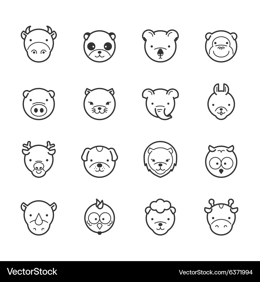 Set of animal icons eps10 format Royalty Free Vector Image