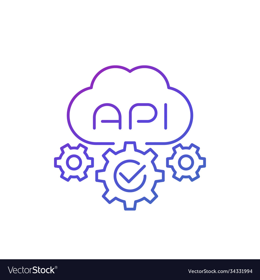 Web Api Line Icon Royalty Free Vector Image Vectorstock