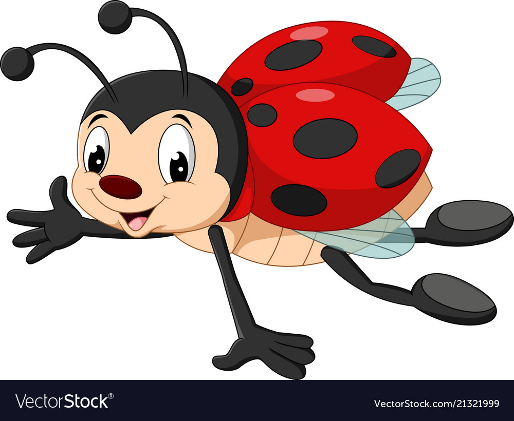 Cartoon Ladybug Flying Royalty Free Vector Image   Cartoon Ladybug Flying Vector 21321999 