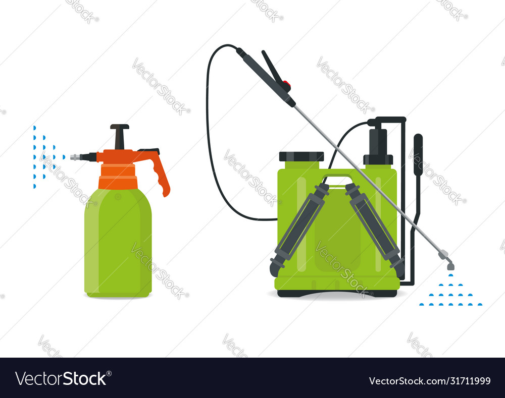 Garden manual plastic sprayer and knapsack Vector Image Garden manual plastic sprayer and knapsack Vector Image