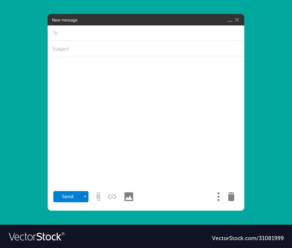 Mail mockup window for feedback form template Vector Image