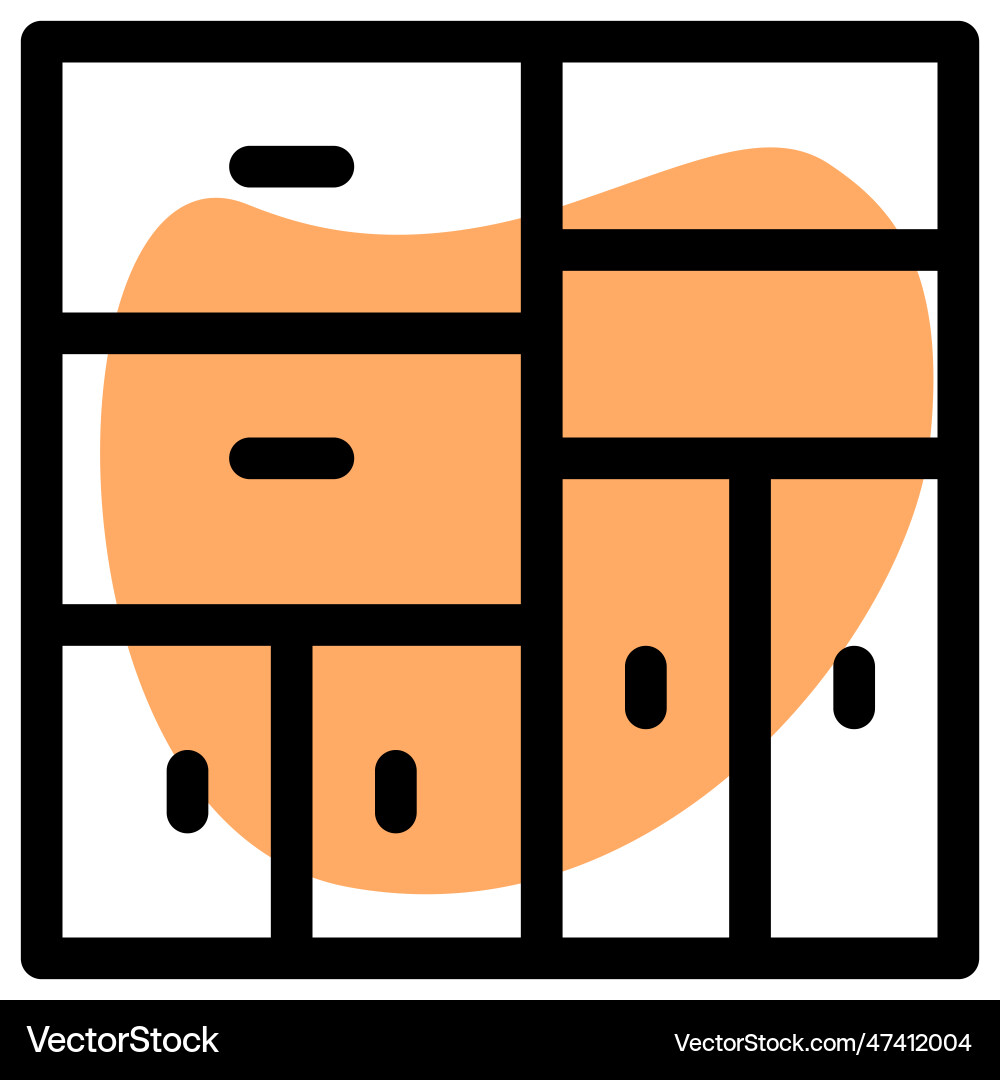 Multi-shelf closet for a child room Royalty Free Vector