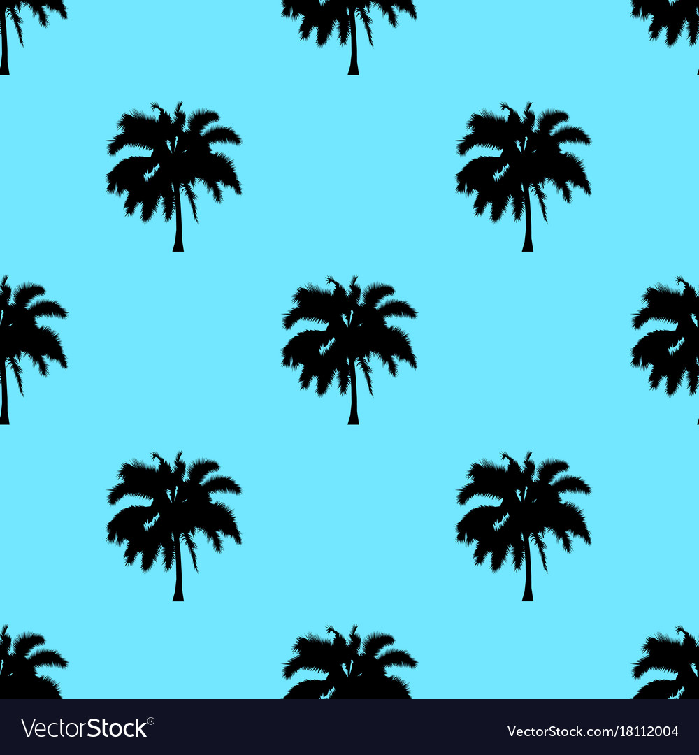 Palm tree pattern seamless texture isolated Vector Image