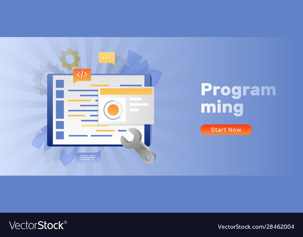Programming banner template Royalty Free Vector Image