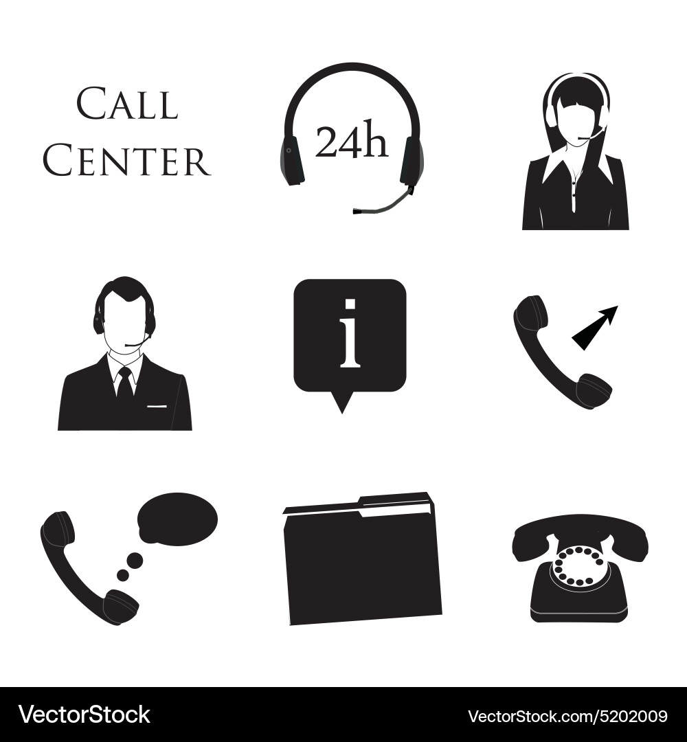 Call centre icons Royalty Free Vector Image - VectorStock
