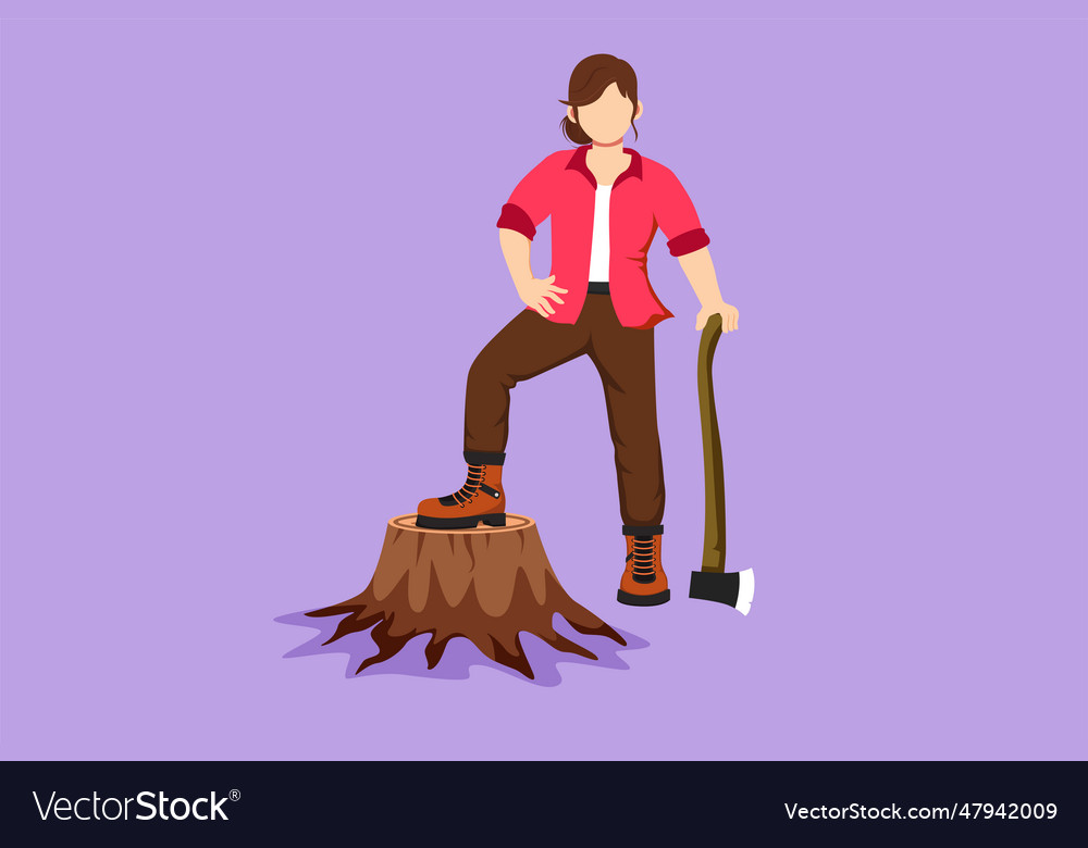 Character flat drawing strong beautiful woman Vector Image