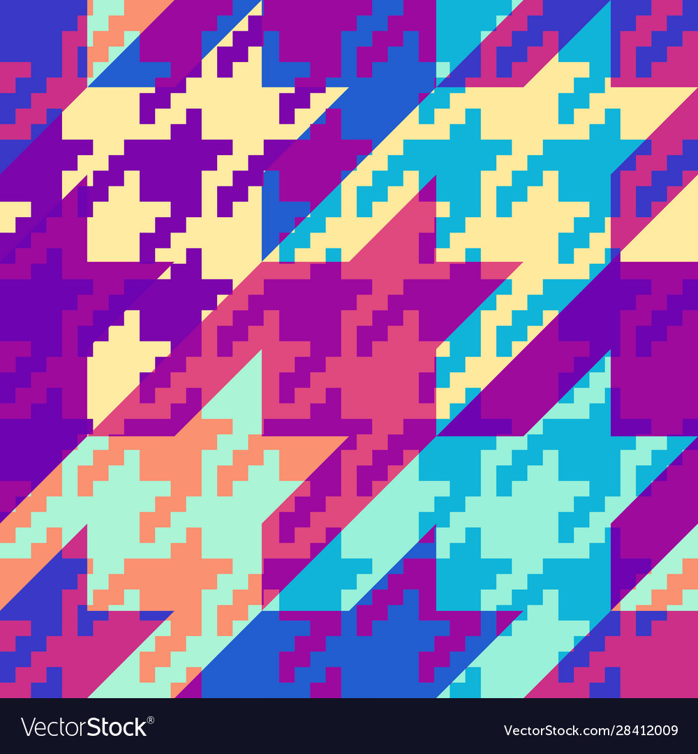 Classic houndstooth pattern in a patchwork Vector Image