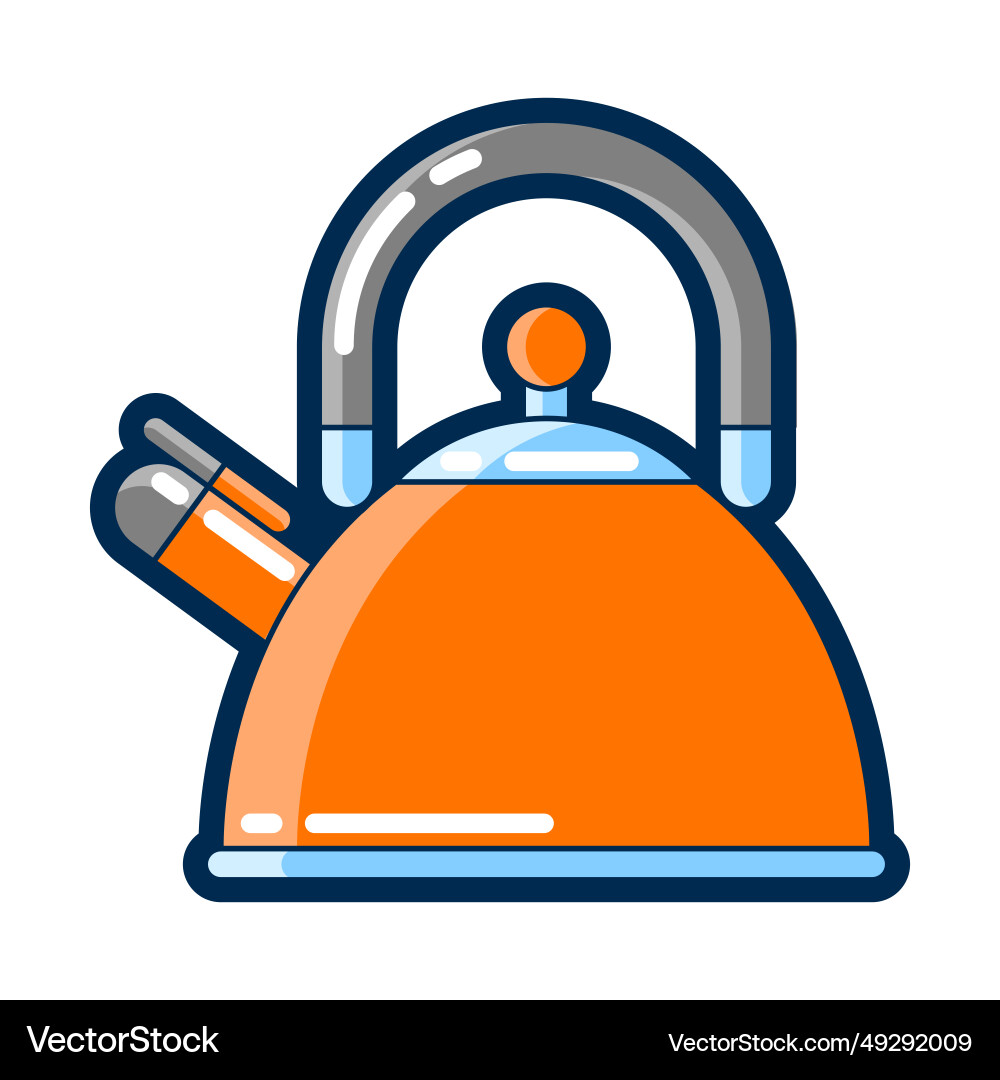 Kettle stylized kitchen utensil Royalty Free Vector Image