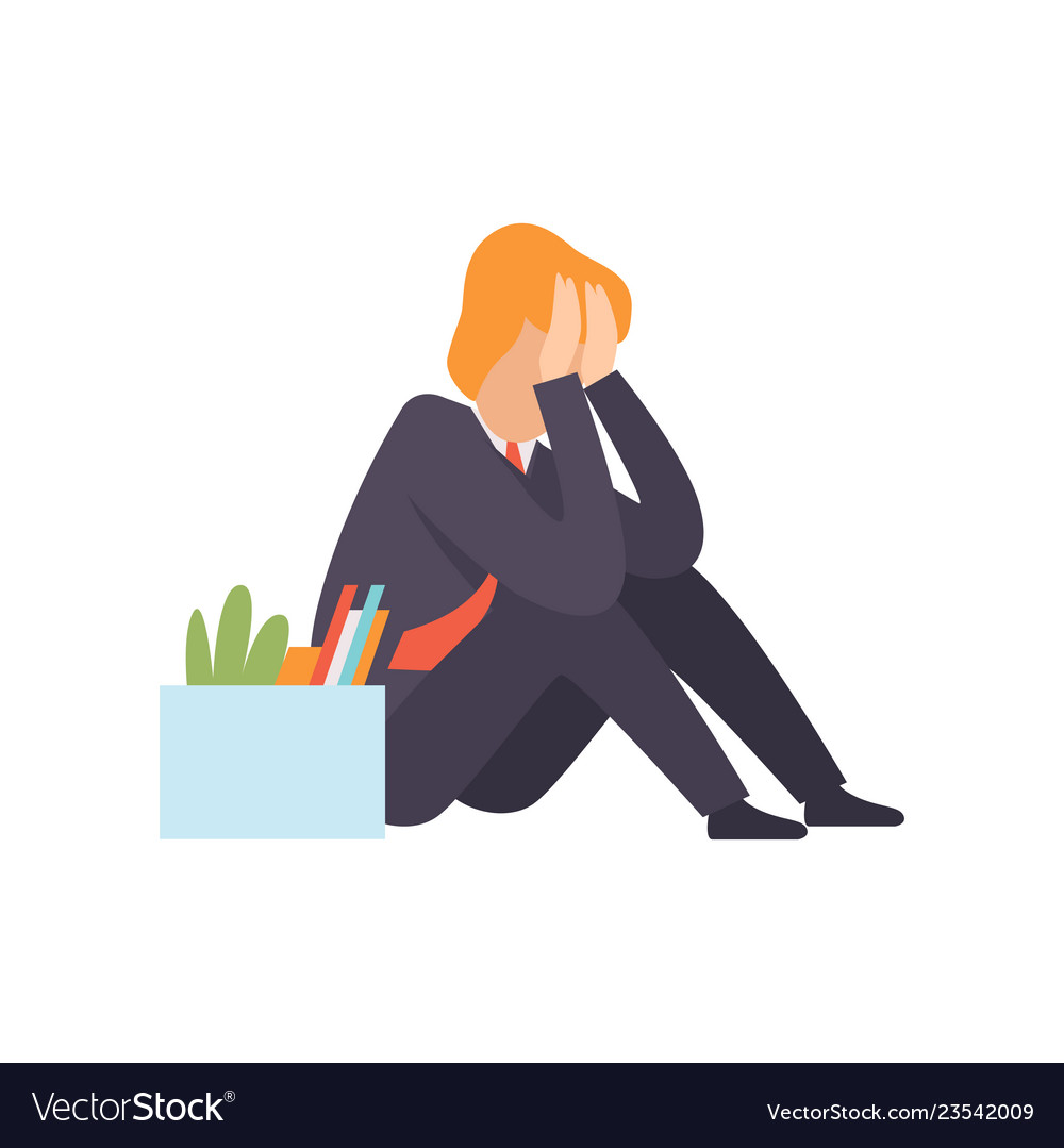 Businessman dismissed from work Royalty Free Vector Image