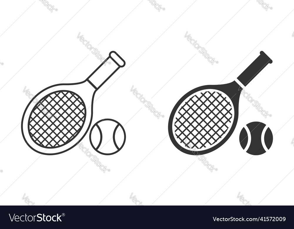 Tennis racket icon in flat style gaming racquet Vector Image