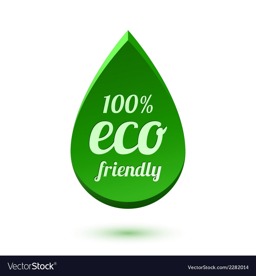 Abstract green drop eco friendly icon