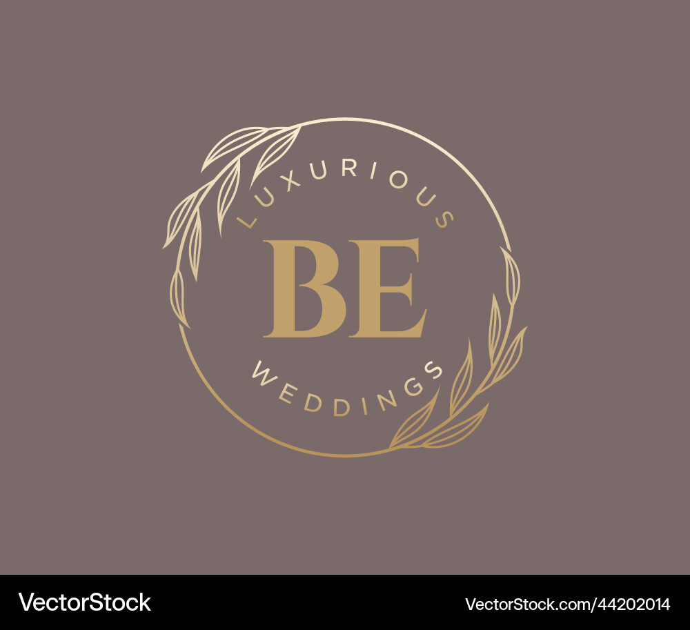 Be initials letter wedding monogram logos Vector Image