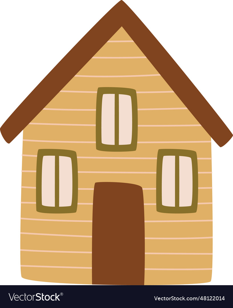 Childish cottage house Royalty Free Vector Image