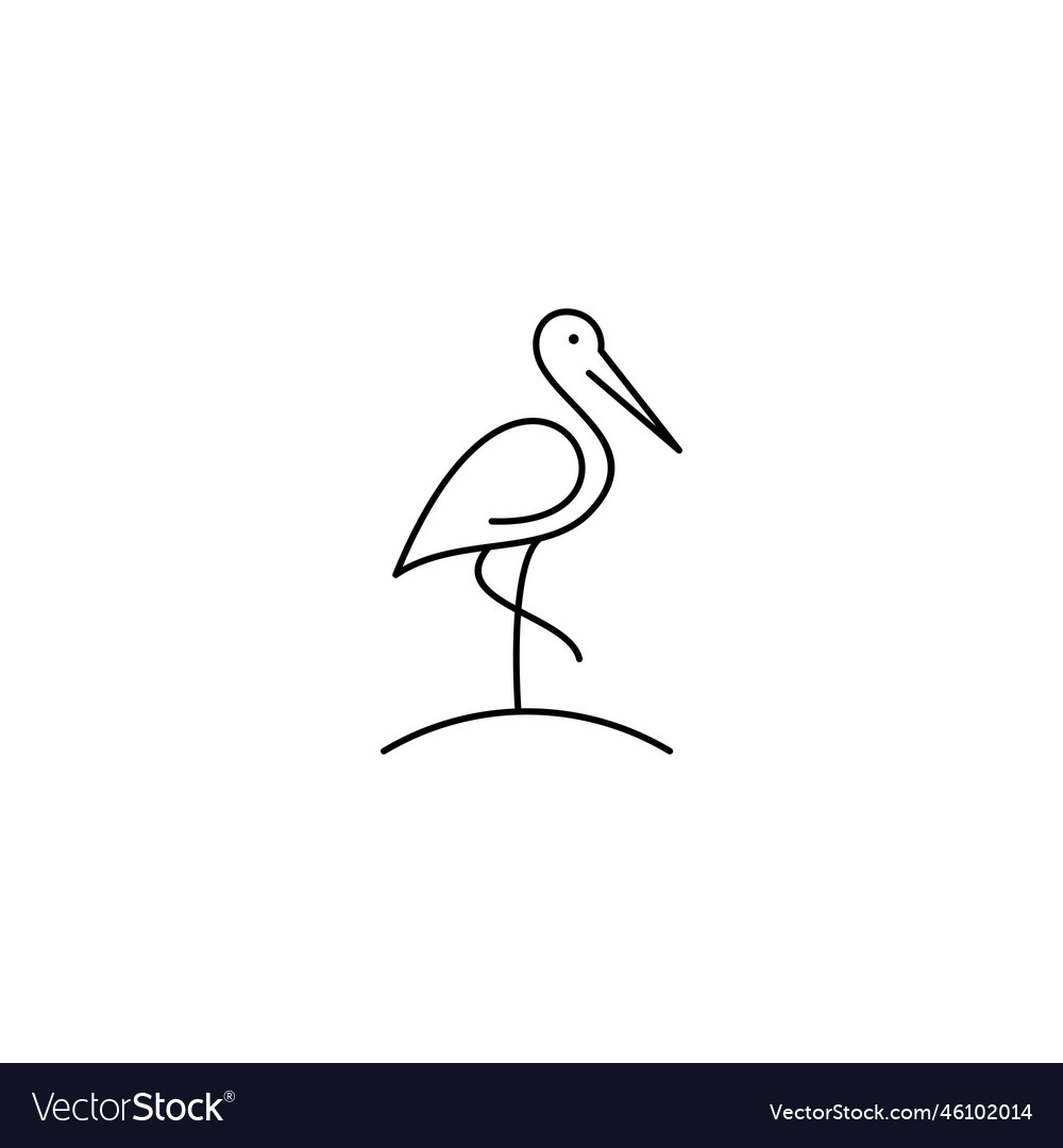 Continuous line drawing of swan gliding on water Vector Image