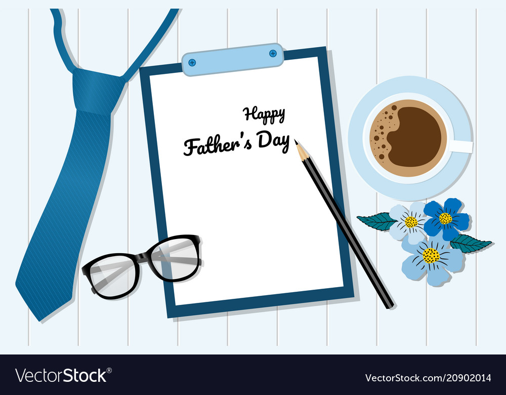 flat lay style fathers day card banner template vector image