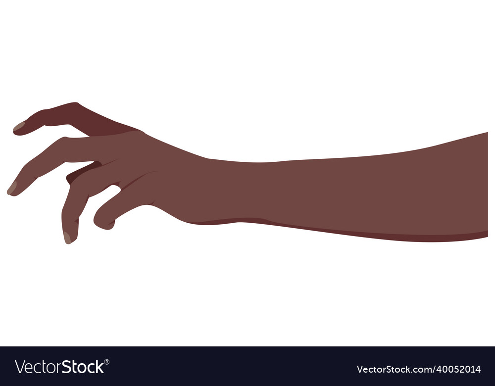 Grabbing dark skin hand picking hand grab Vector Image Grabbing dark skin hand picking hand grab Vector Image