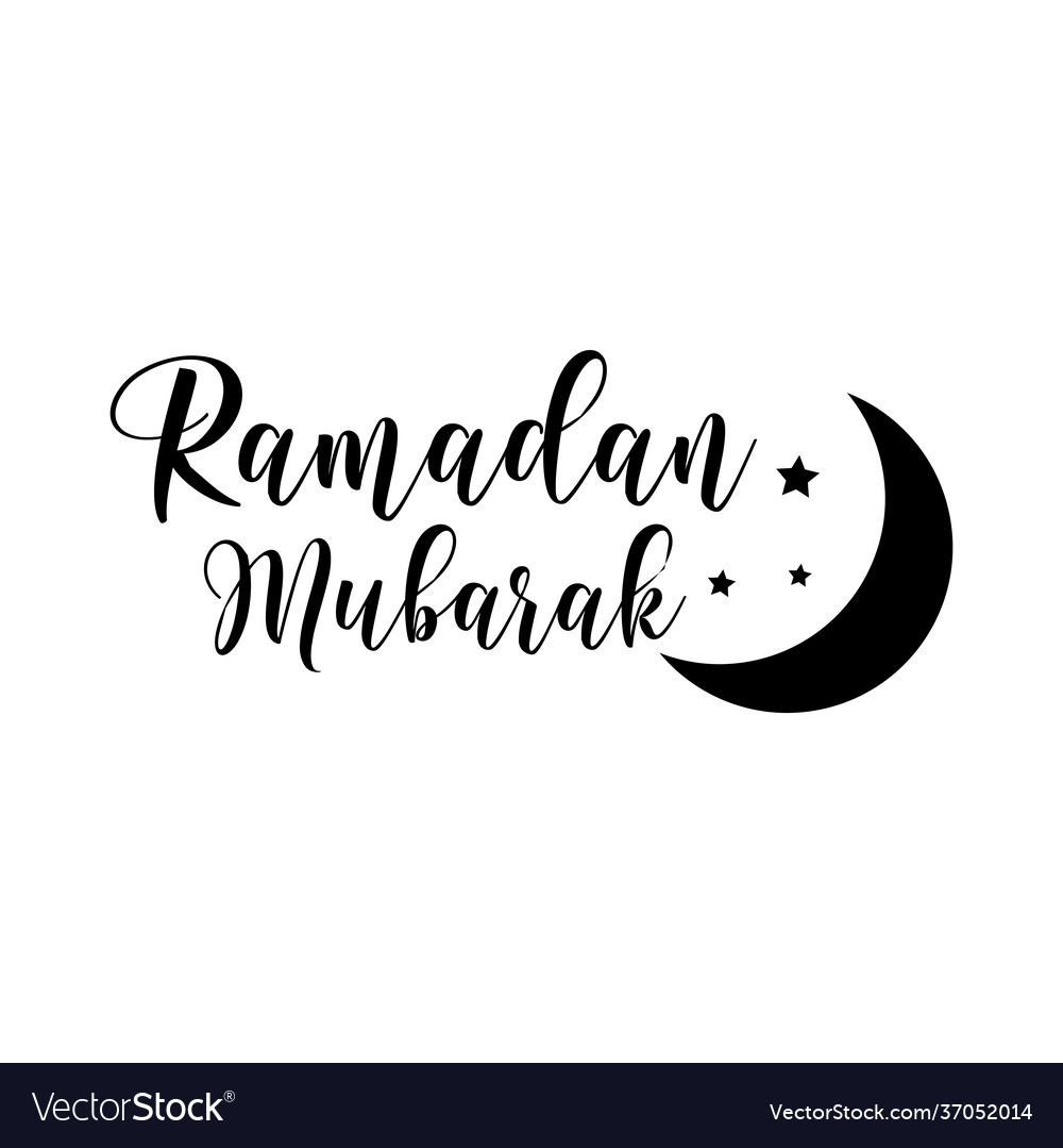 Ramadan mubarak lettering art for poster greeting Vector Image