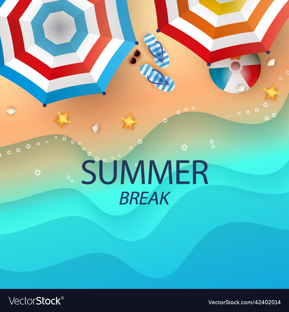 Realistic summer break Royalty Free Vector Image