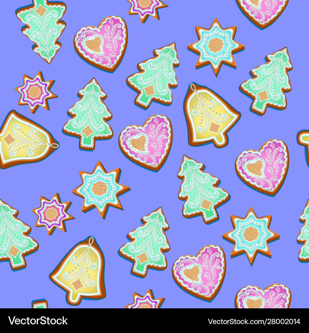 Seamless pattern with christmas gingerbread Vector Image