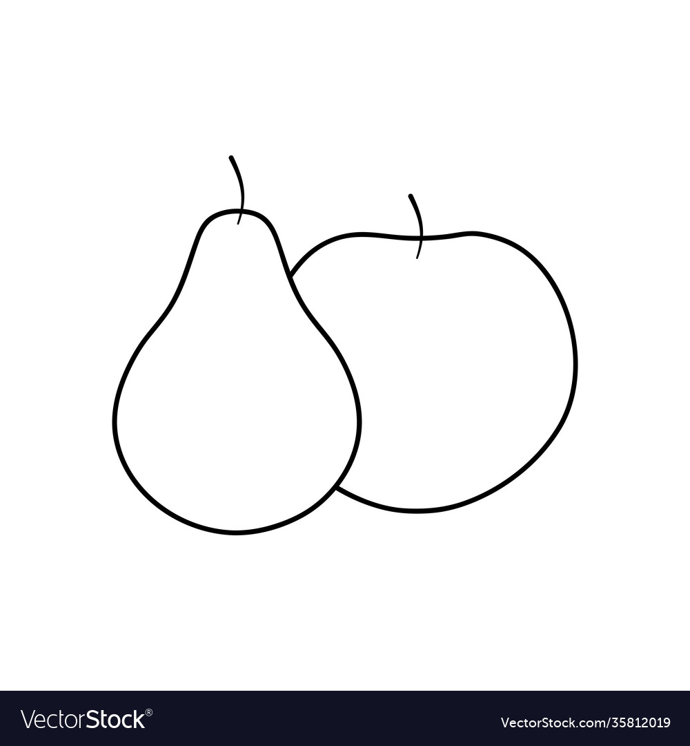 Apple and pear icon line style Royalty Free Vector Image