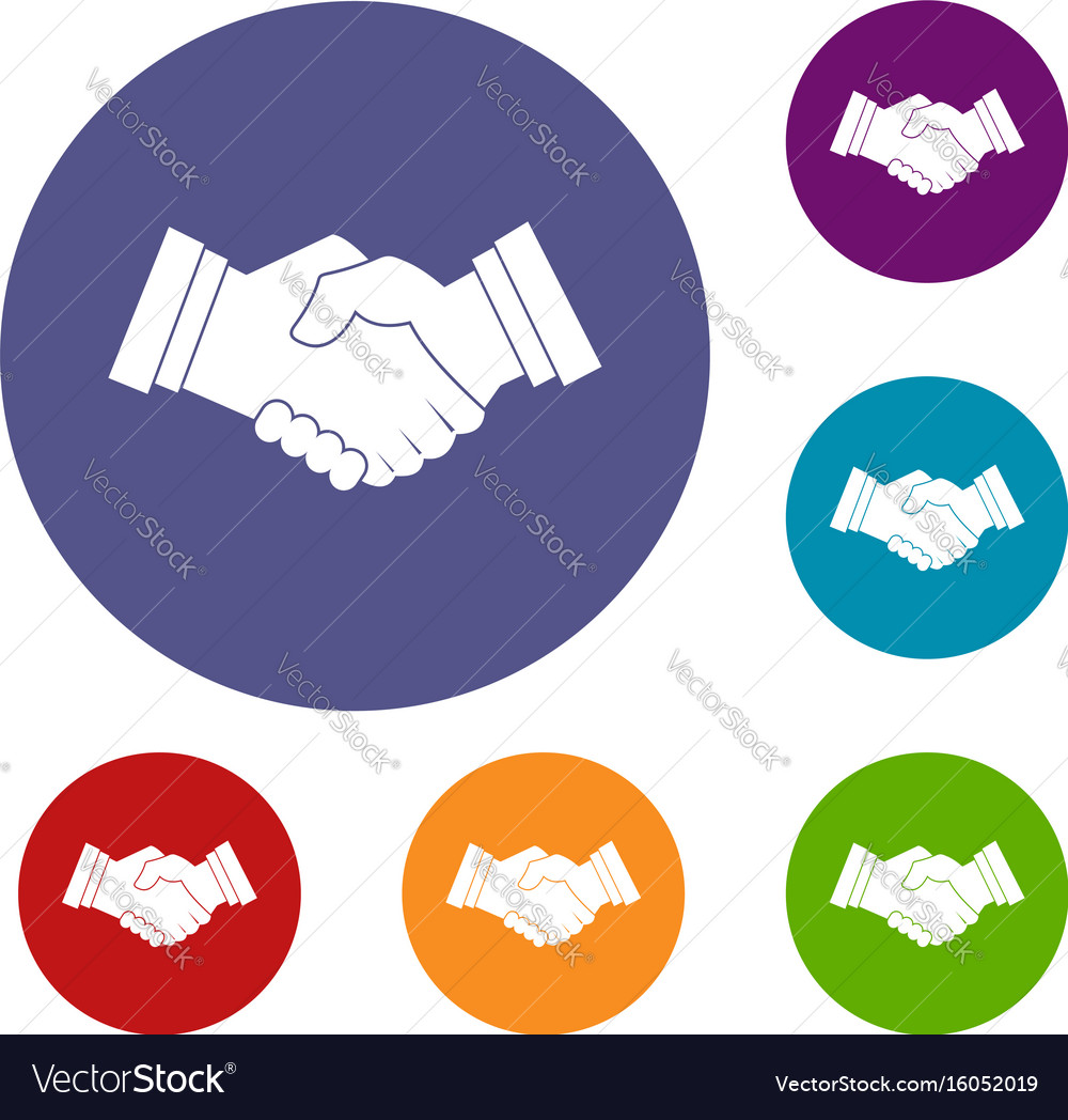 Business Handshake Icons Set Royalty Free Vector Image