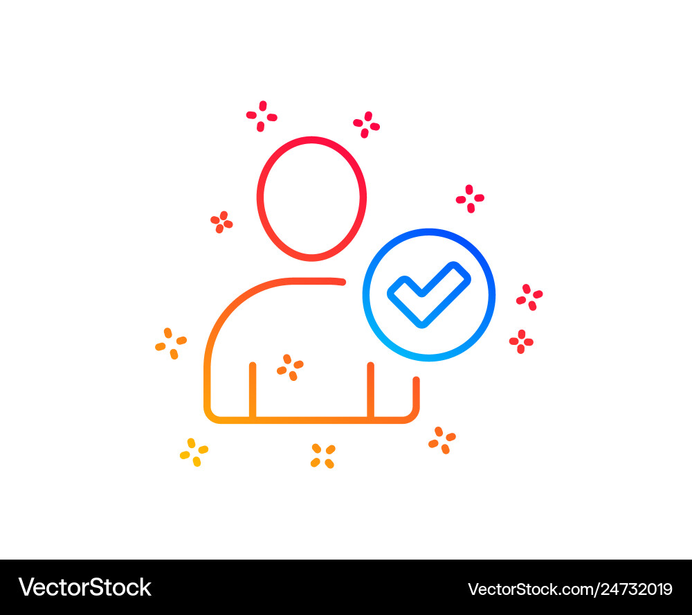 Checked user line icon profile avatar sign Vector Image