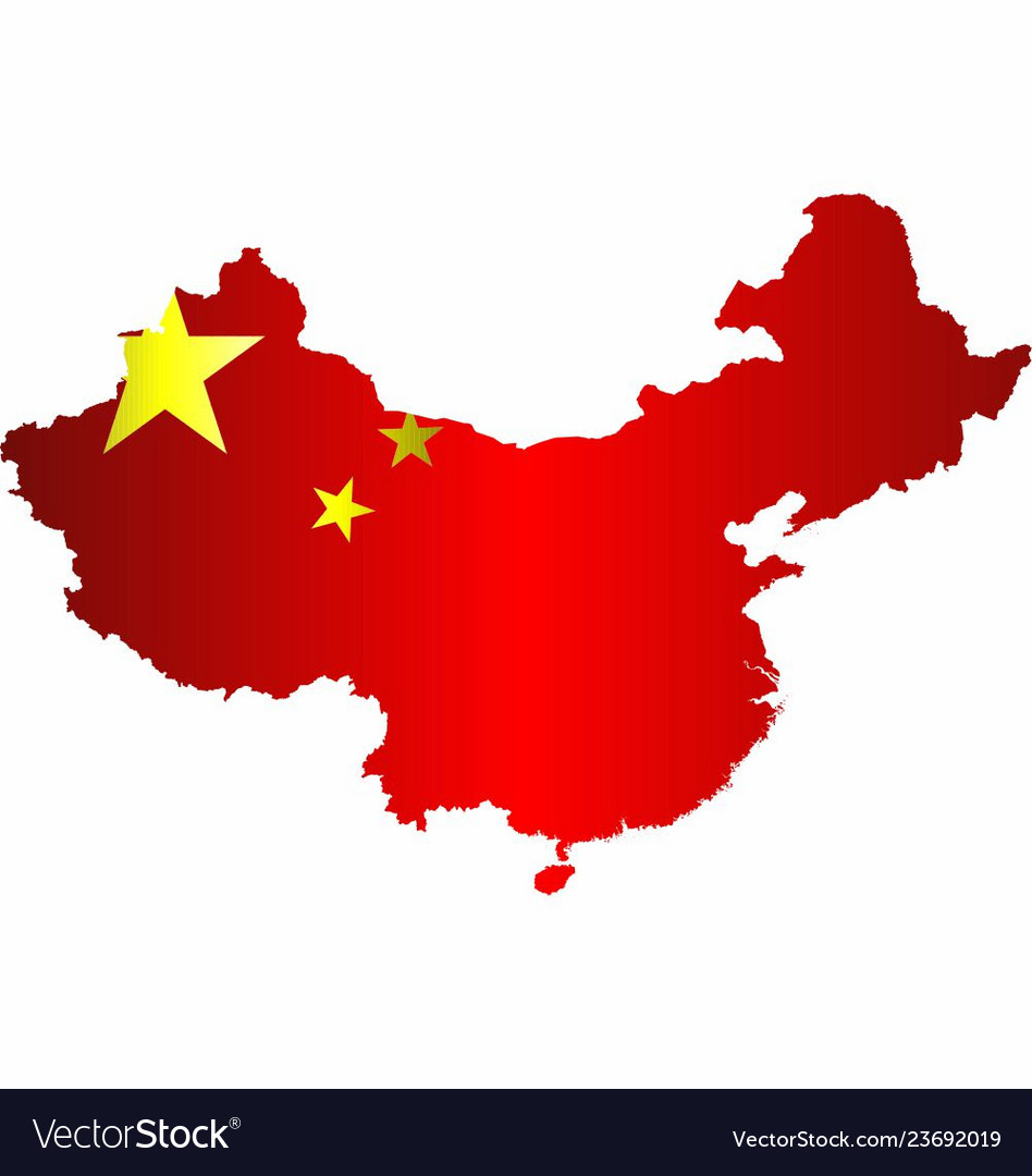 China map with flag inside Royalty Free Vector Image