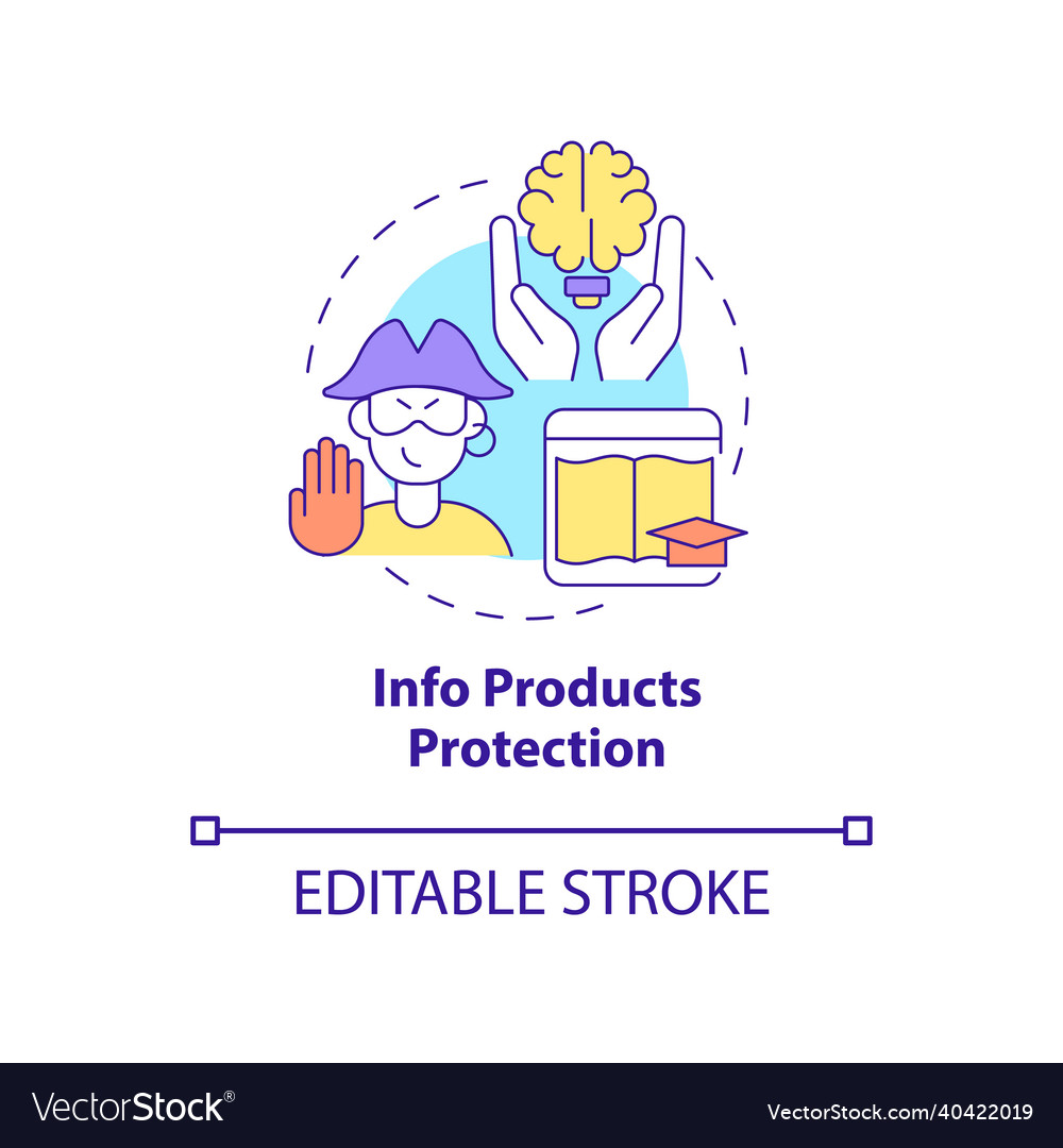 Info products protection concept icon Royalty Free Vector