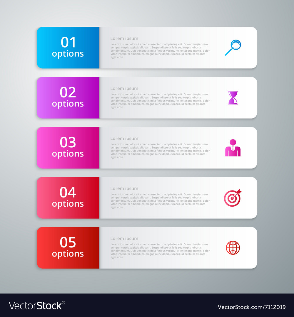 Infographic five options Royalty Free Vector Image