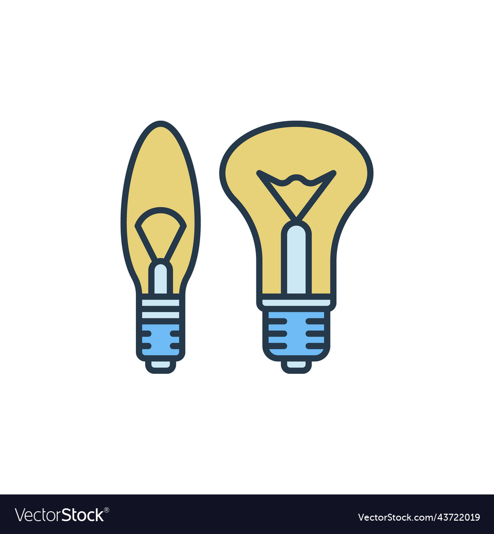 Light bulbs colored icon - lighting lamps vector image Light bulbs colored icon - lighting lamps