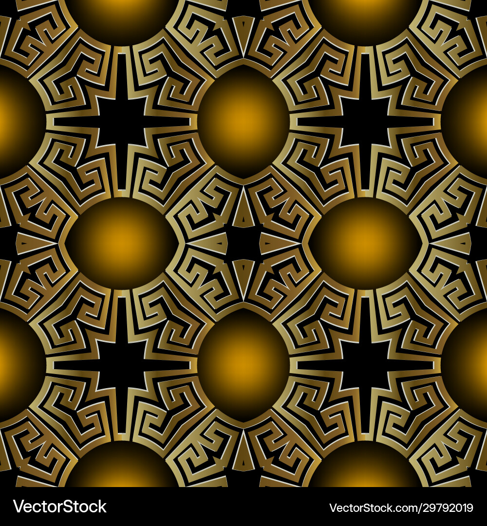 Modern geometric 3d greek seamless pattern Vector Image