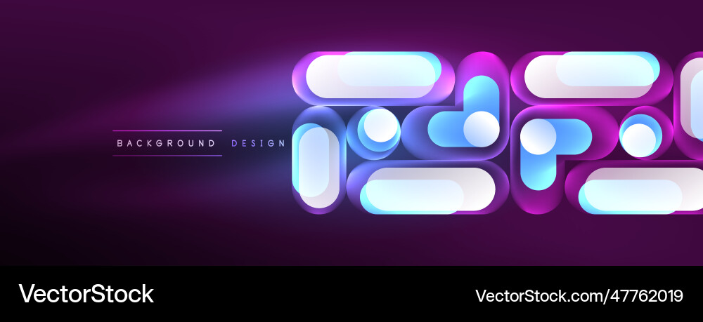 Neon circle abstract background template Vector Image