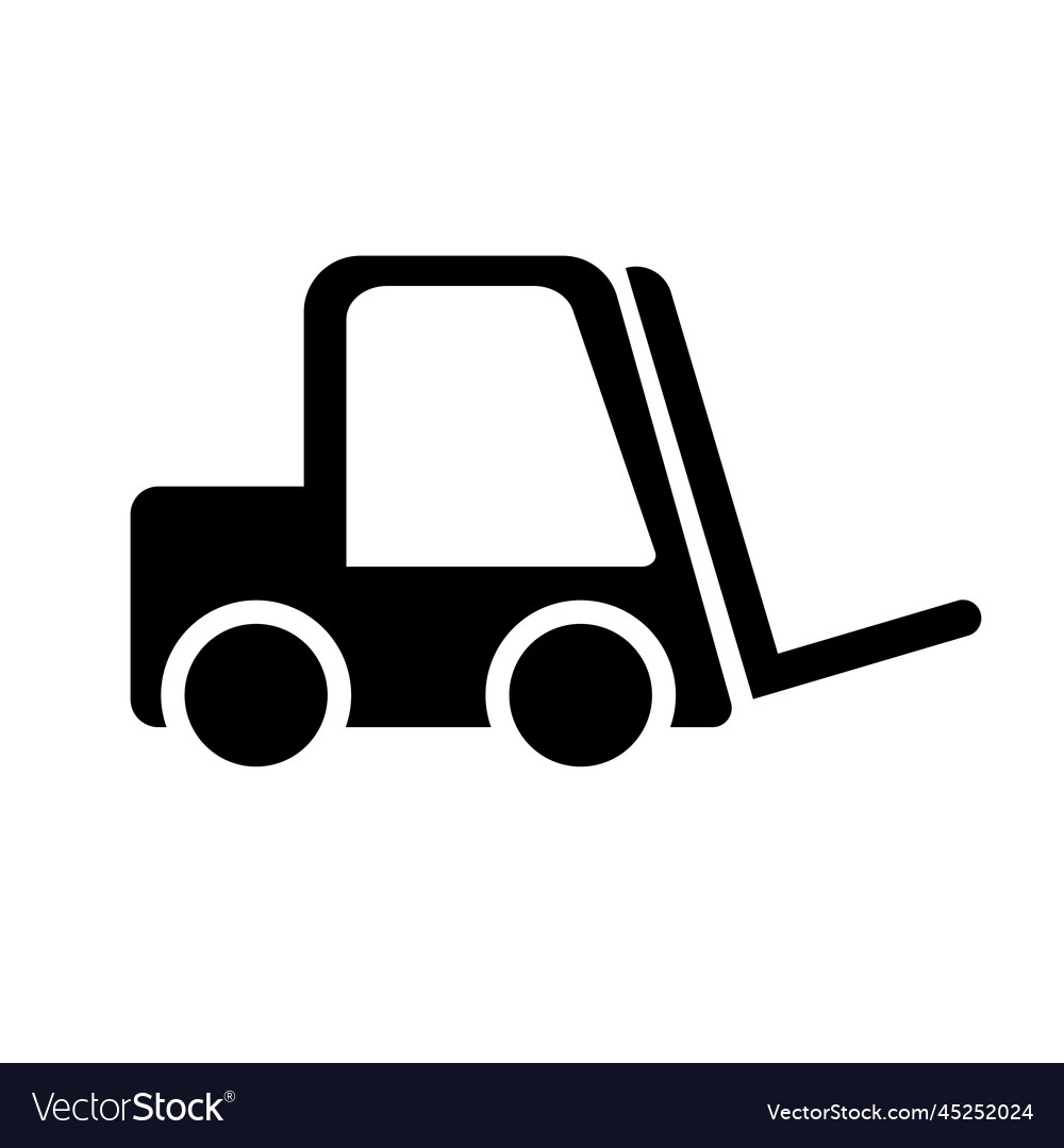 Forklift truck silhouette icon or cargo handling Vector Image