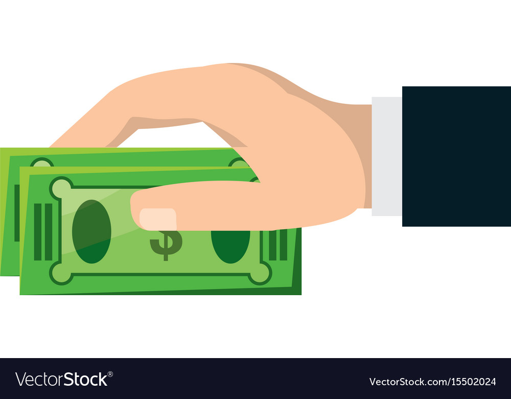 Isolated hand taking money Royalty Free Vector Image