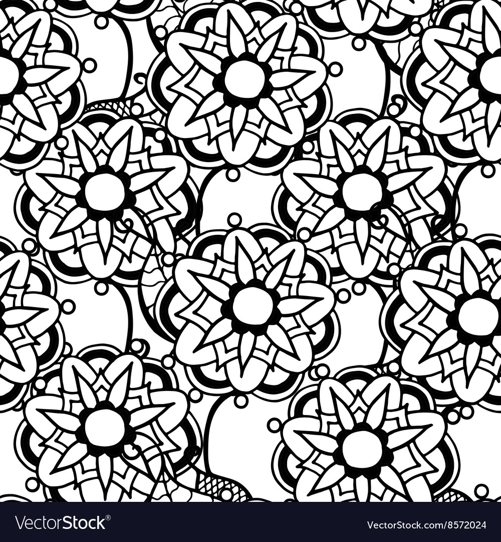 Monochrome Floral Pattern Royalty Free Vector Image