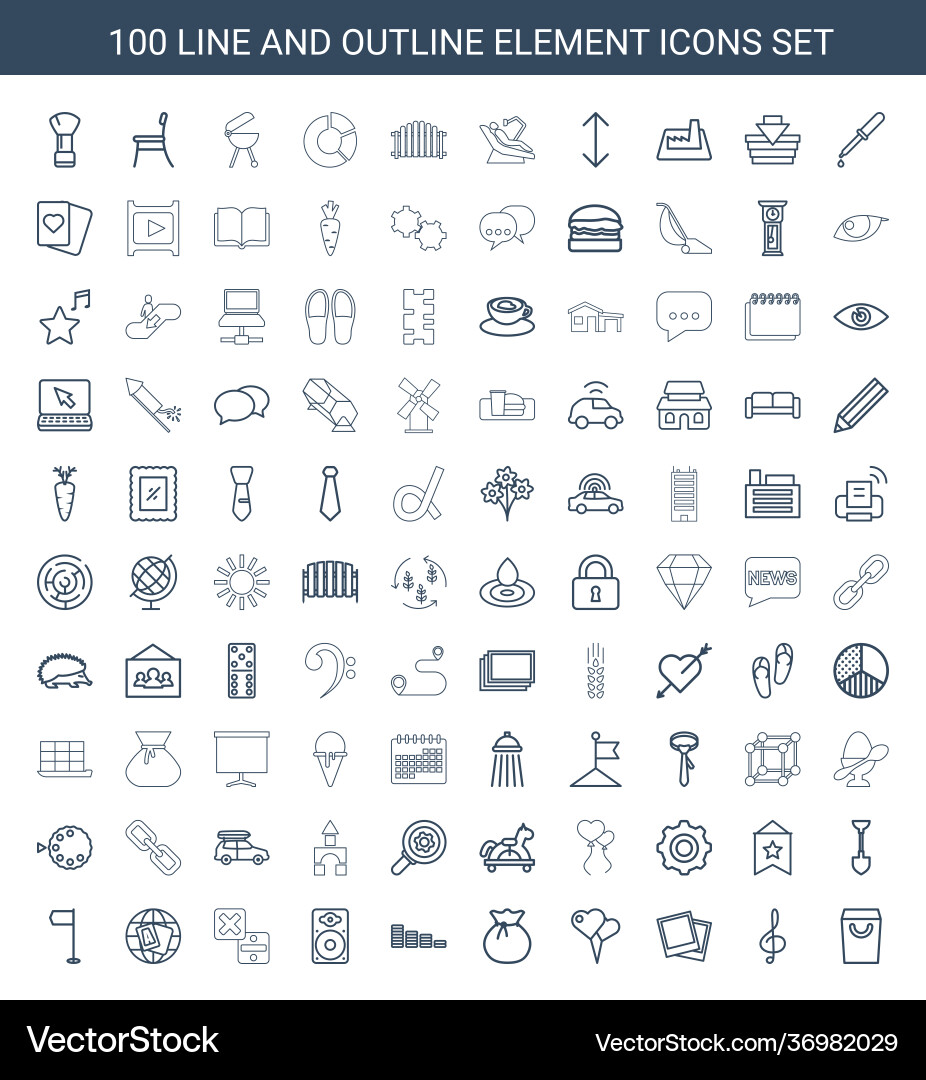 100 element icons Royalty Free Vector Image - VectorStock