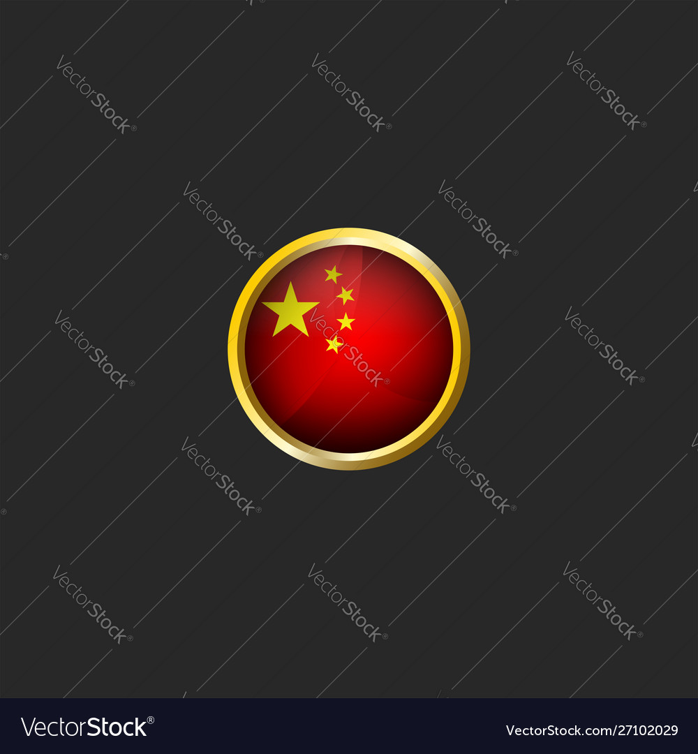 China flag logo round 3d prc icon glossy glass vector image China flag logo round 3d prc icon glossy glass