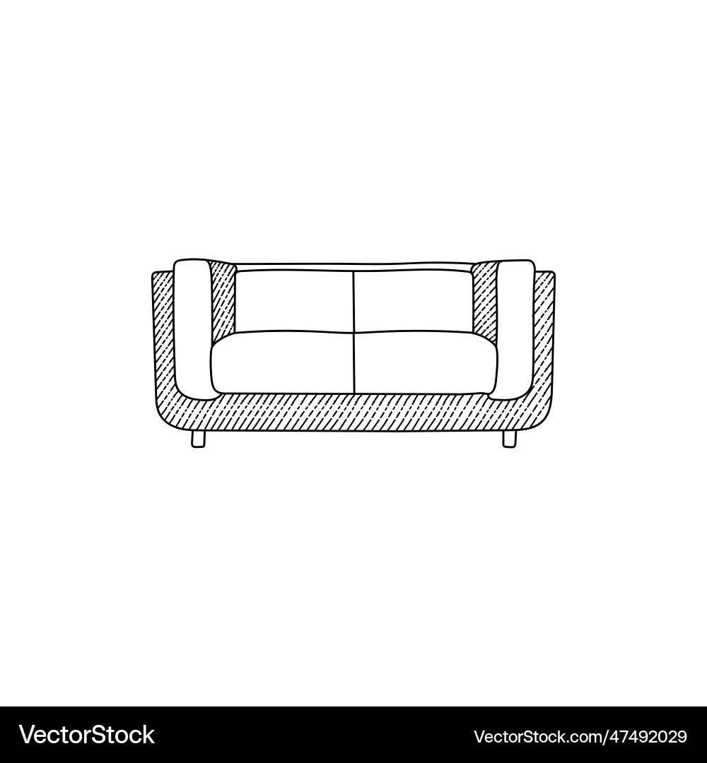 Sofa relax comfortable line logo design interior Vector Image