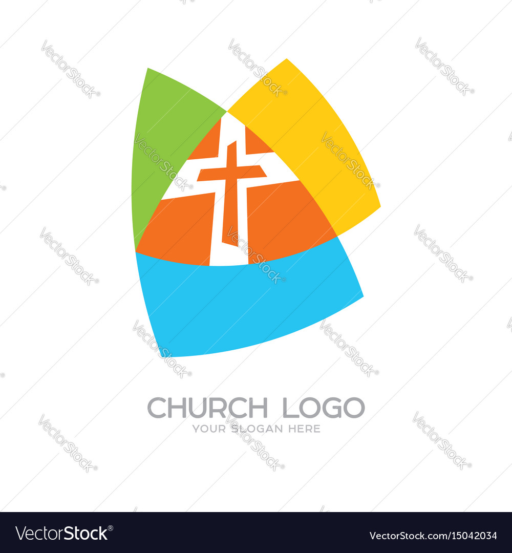 Church logo and cristian symbols Royalty Free Vector Image