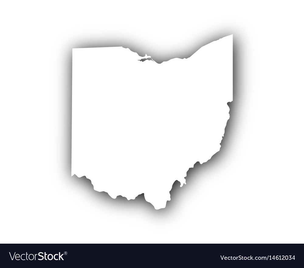 Map of ohio with shadow