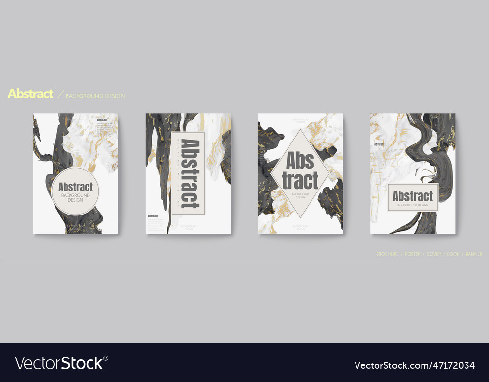 Natural luxury marble flyer set Royalty Free Vector Image