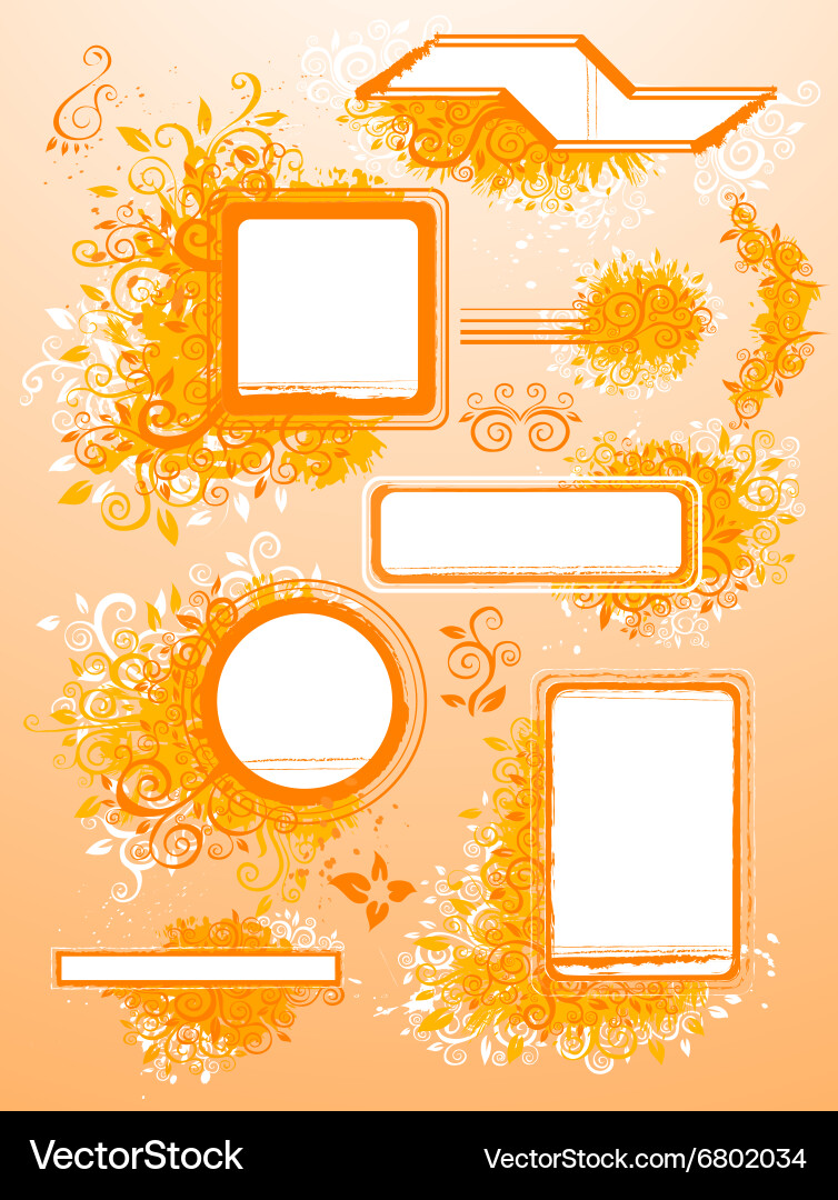 Orange Banner Set Royalty Free Vector Image Vectorstock